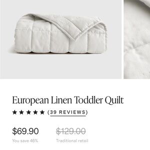 Brand new linen toddler quilt